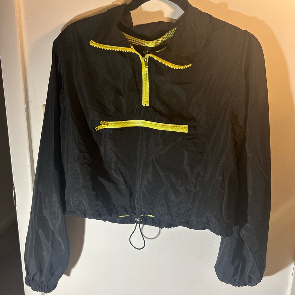 Black and yellow windbreaker
